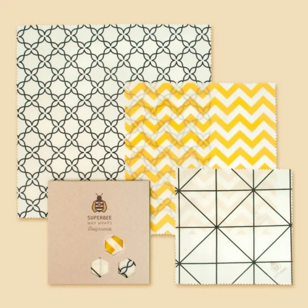 SuperBee's Beeswax Wraps “Beeginner” Set of 3 Sizes